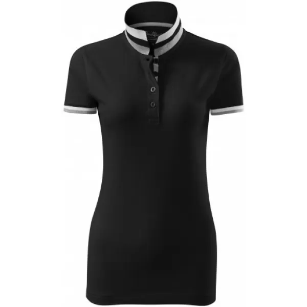  Dámske tričko s golierom MALFINI PREMIUM COLLAR UP 257 ČIERNA 