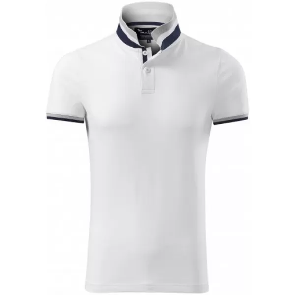  Pánske tričko s golierom MALFINI PREMIUM COLLAR UP 256 BIELA 