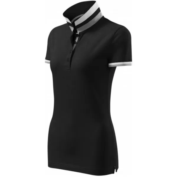  Dámske tričko s golierom MALFINI PREMIUM COLLAR UP 257 ČIERNA 