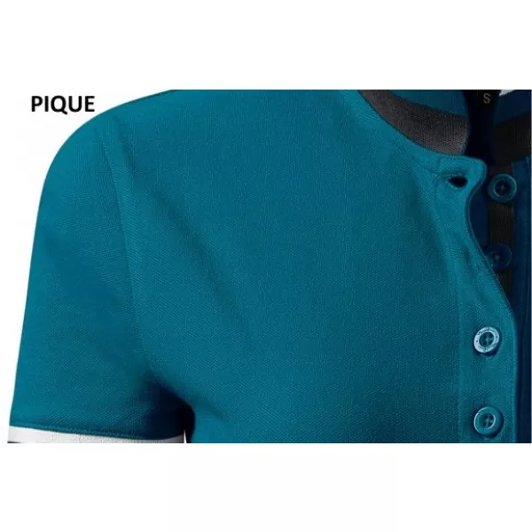  Dámske tričko s golierom MALFINI PREMIUM COLLAR UP 257 PETROLEJOVÁ 