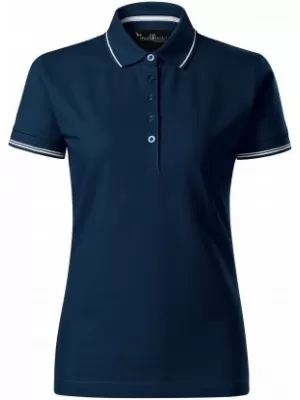 Dámske tričko s golierom MALFINI PREMIUM PERFECTION PLAIN 253 NÁMORNÁ MODRÁ