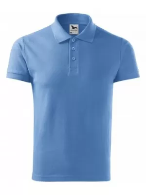 Pánske tričko s golierom MALFINI COTTON 212 NEBESKY MODRÁ