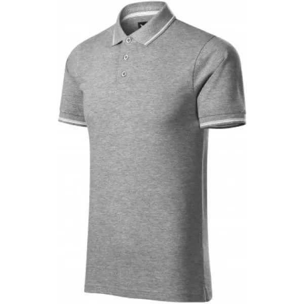  Pánske tričko s golierom MALFINI PREMIUM PERFECTION PLAIN 251 TMAVO ŠEDÝ MELÍR 