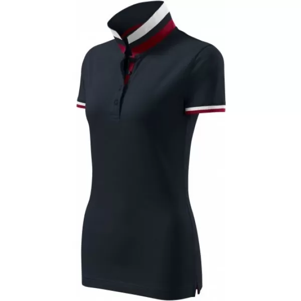  Dámske tričko s golierom MALFINI PREMIUM COLLAR UP 257 DARK NAVY 