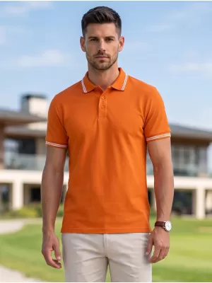 Pánske tričko s golierom MALFINI URBAN 219 ORANŽOVÁ