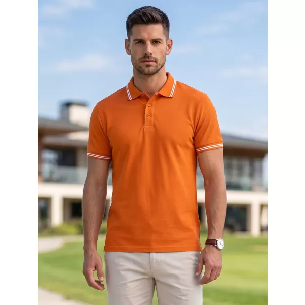 Pánske tričko s golierom MALFINI URBAN 219 ORANŽOVÁ 