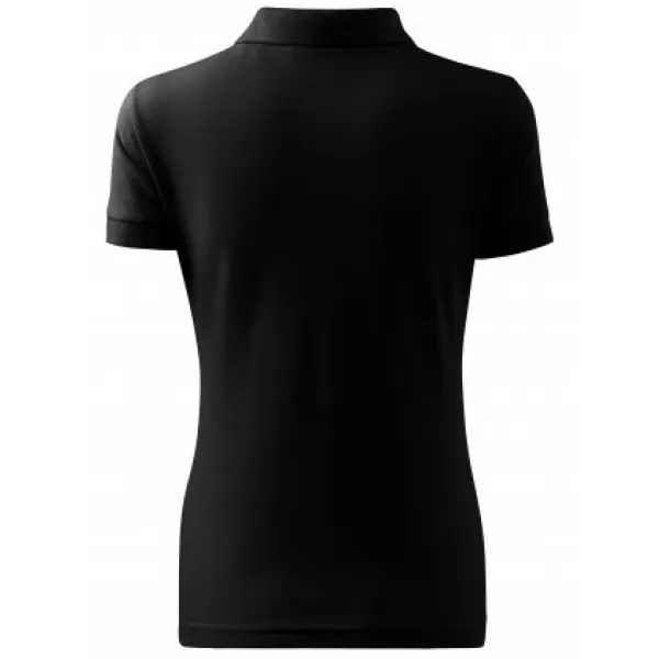  Dámske tričko s golierom MALFINI COTTON 213 ČIERNA 