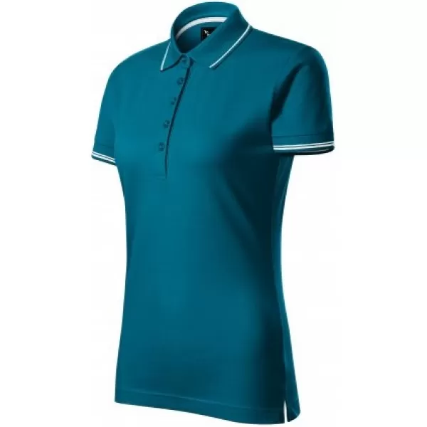  Dámske tričko s golierom MALFINI PREMIUM PERFECTION PLAIN 253 PETROLEJOVÁ 