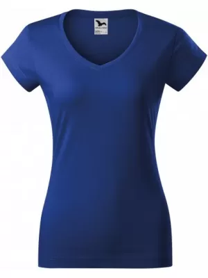 Dámske tričko MALFINI FIT V-NECK 162 KRÁĽOVSKÁ MODRÁ