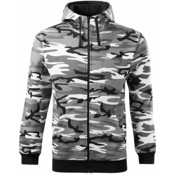  Pánska mikina MALFINI CAMO ZIPPER C19 CAMOUFLAGE GRAY 