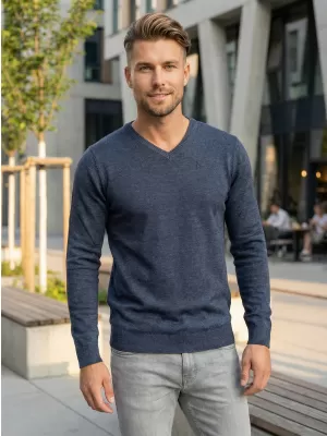 Pánsky sveter ALTISPORT Nier MPLS095 TMAVO MODRÁ