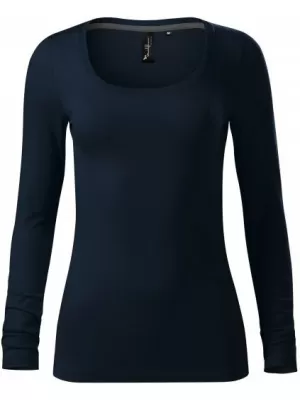 Dámske tričko s dlhým rukávom MALFINI PREMIUM BRAVE 156 NÁMORNÁ MODRÁ