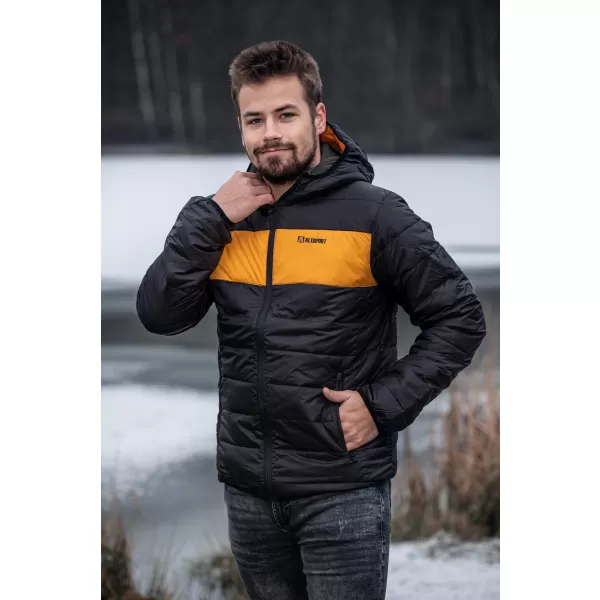  Pánska bunda ALTISPORT GEDON MJCS468 ČIERNOŽLTÁ 
