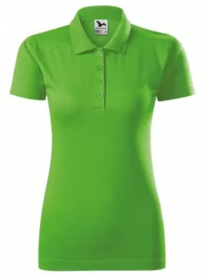 Dámske tričko s golierom MALFINI SINGLE J. 223 APPLE GREEN
