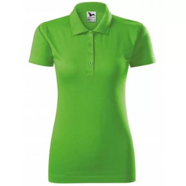  Dámske tričko s golierom MALFINI SINGLE J. 223 APPLE GREEN 