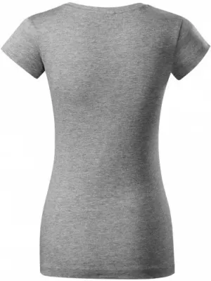 Dámske tričko MALFINI FIT V-NECK 162 TMAVO ŠEDÝ MELÍR