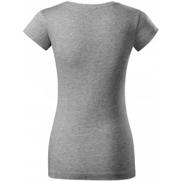  Dámske tričko MALFINI FIT V-NECK 162 TMAVO ŠEDÝ MELÍR 