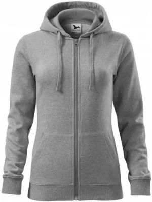 Dámska mikina MALFINI TRENDY ZIPPER 411 TMAVO ŠEDÝ MELÍR