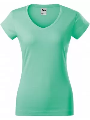 Dámske tričko MALFINI FIT V-NECK 162 MÄTOVÁ