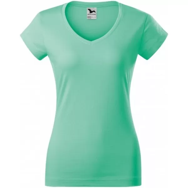  Dámske tričko MALFINI FIT V-NECK 162 MÄTOVÁ 
