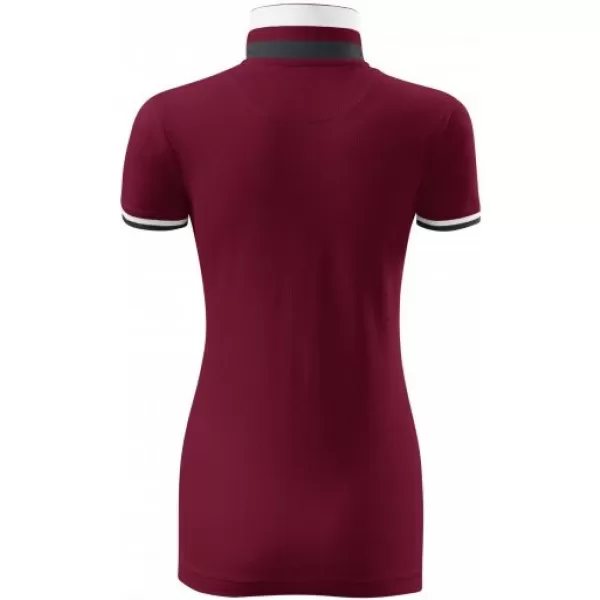  Dámske tričko s golierom MALFINI PREMIUM COLLAR UP 257 GARNET 