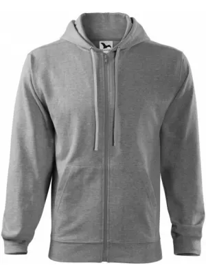 Pánska mikina MALFINI TRENDY ZIPPER 410 TMAVO ŠEDÝ MELÍR