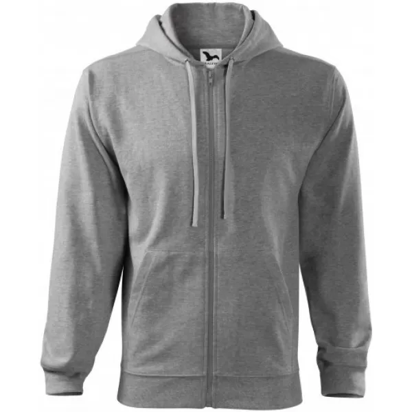  Pánska mikina MALFINI TRENDY ZIPPER 410 TMAVO ŠEDÝ MELÍR 