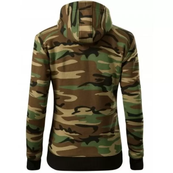  Dámska mikina MALFINI CAMO ZIPPER C20 CAMOUFLAGE BROWN 