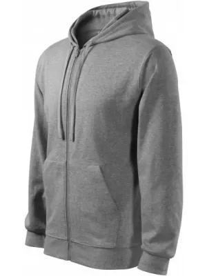Pánska mikina MALFINI TRENDY ZIPPER 410 TMAVO ŠEDÝ MELÍR