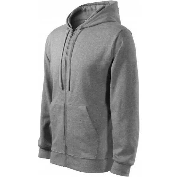  Pánska mikina MALFINI TRENDY ZIPPER 410 TMAVO ŠEDÝ MELÍR 