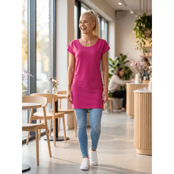  Dámske predĺžené tričko MALFINI LOVE 123 PURPUROVÁ 
