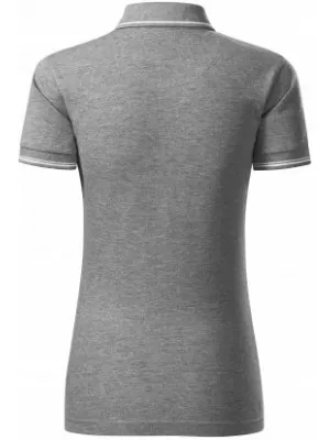 Dámske tričko s golierom MALFINI PREMIUM PERFECTION PLAIN 253 TMAVO ŠEDÝ MELÍR