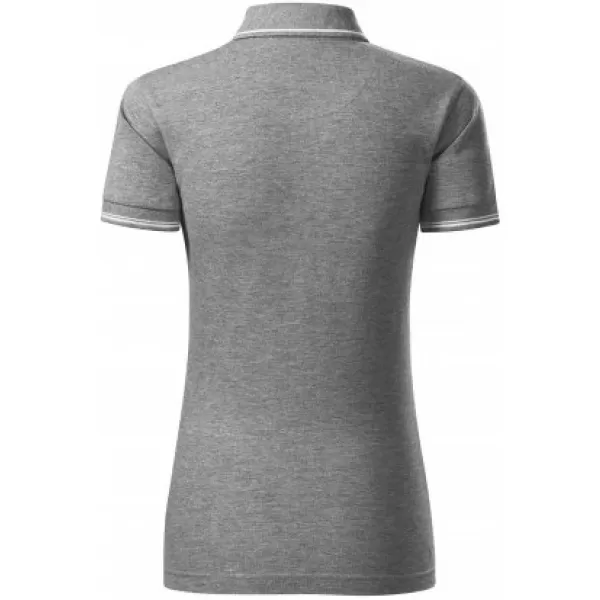  Dámske tričko s golierom MALFINI PREMIUM PERFECTION PLAIN 253 TMAVO ŠEDÝ MELÍR 