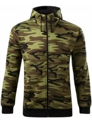 Pánska mikina MALFINI CAMO ZIPPER C19 CAMOUFLAGE GREEN