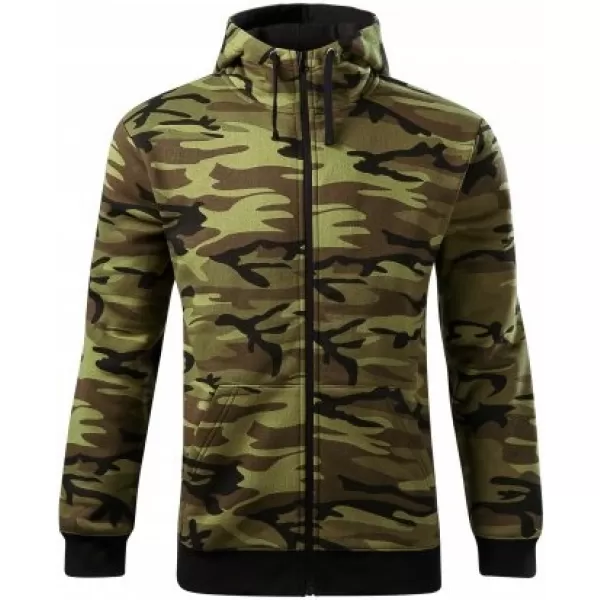  Pánska mikina MALFINI CAMO ZIPPER C19 CAMOUFLAGE GREEN 