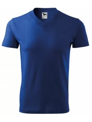 Pánske tričko MALFINI V-NECK 102 KRÁĽOVSKÁ MODRÁ