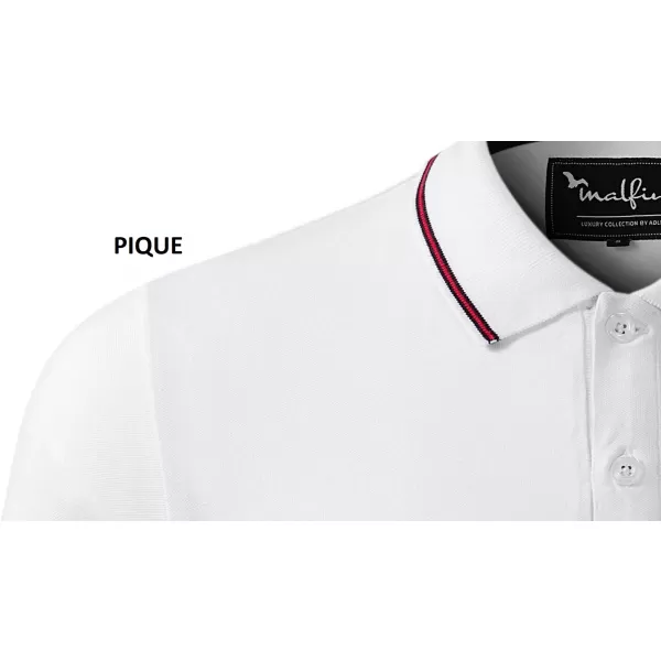  Pánske tričko s dlhým rukávom a golierom MALFINI PREMIUM CONTRAST STRIPE LS 258 BIELA 