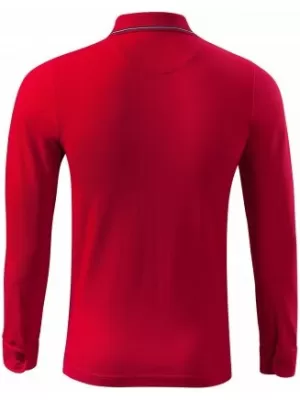 Pánske tričko s dlhým rukávom a golierom MALFINI PREMIUM CONTRAST STRIPE LS 258 FORMULA RED