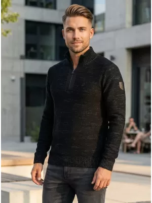 Pánsky sveter ALTISPORT básek MPLS094 ČIERNA