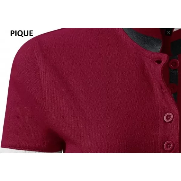  Dámske tričko s golierom MALFINI PREMIUM COLLAR UP 257 GARNET 