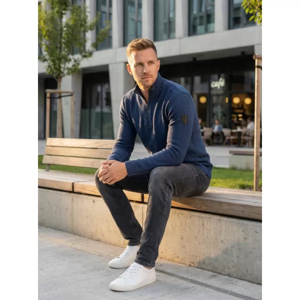  Pánsky sveter ALTISPORT básek MPLS094 TMAVO MODRÁ 