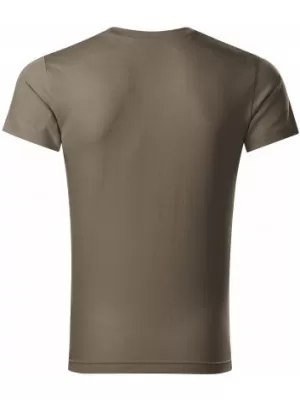 Pánske tričko MALFINI SLIM FIT V-NECK 146 ARMY
