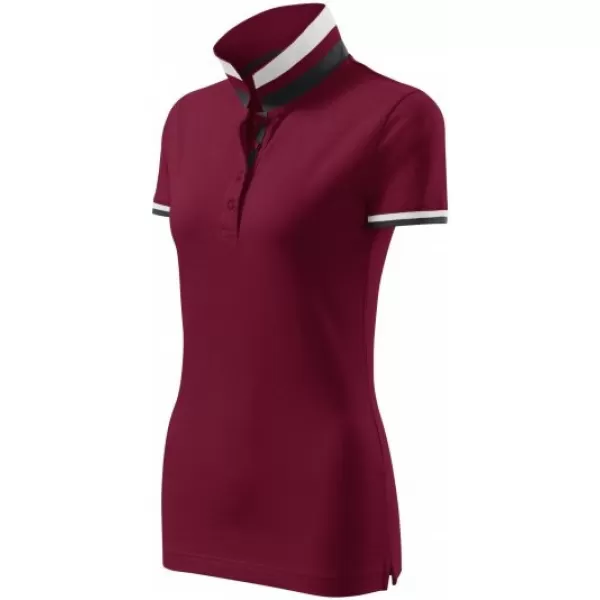  Dámske tričko s golierom MALFINI PREMIUM COLLAR UP 257 GARNET 