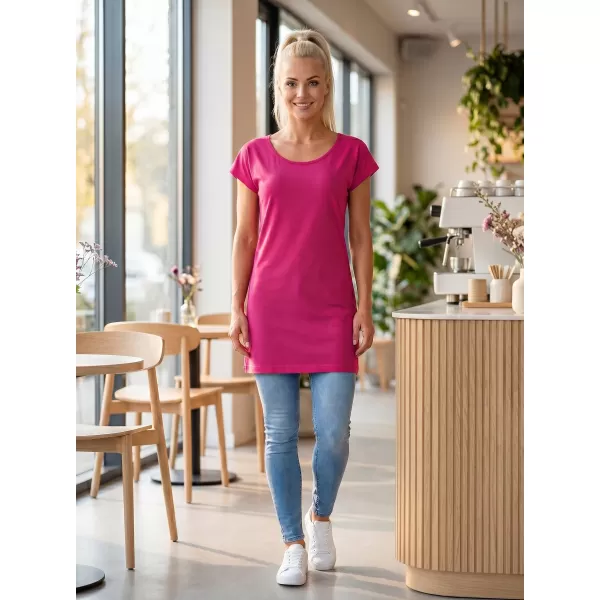  Dámske predĺžené tričko MALFINI LOVE 123 PURPUROVÁ 