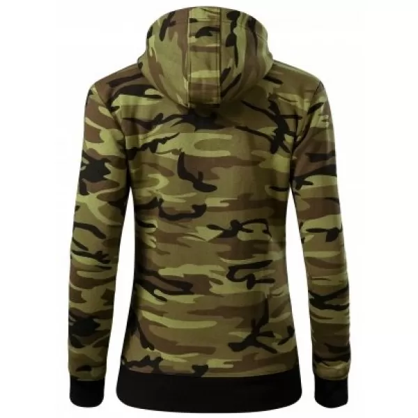  Dámska mikina MALFINI CAMO ZIPPER C20 CAMOUFLAGE GREEN 