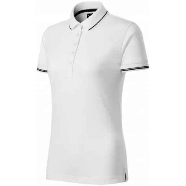 Dámske tričko s golierom MALFINI PREMIUM PERFECTION PLAIN 253 BIELA 