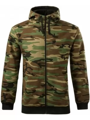 Pánska mikina MALFINI CAMO ZIPPER C19 CAMOUFLAGE BROWN