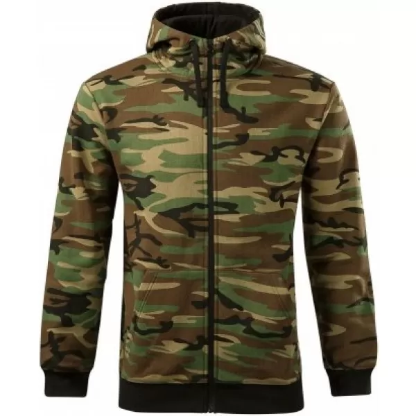  Pánska mikina MALFINI CAMO ZIPPER C19 CAMOUFLAGE BROWN 