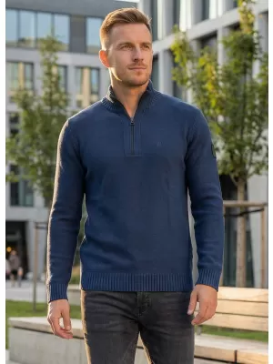 Pánsky sveter ALTISPORT básek MPLS094 TMAVO MODRÁ