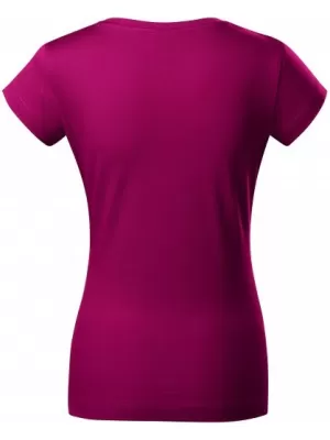 Dámske tričko MALFINI FIT V-NECK 162 FUCHSIA RED